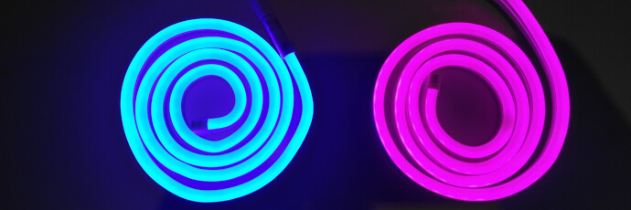 LED Strips Blau und Rosa